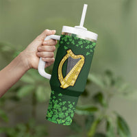 Ireland Leinster Gold Irish harp with Shamrock Tumbler With Handle Laighin Flag With Shamrock Patern