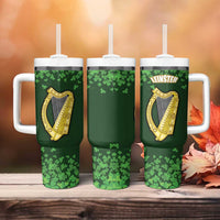 Ireland Leinster Gold Irish harp with Shamrock Tumbler With Handle Laighin Flag With Shamrock Patern