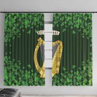 Ireland Leinster Gold Irish Harp with Shamrock Window Curtain Laighin Flag With Shamrock Patern