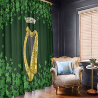 Ireland Leinster Gold Irish Harp with Shamrock Window Curtain Laighin Flag With Shamrock Patern