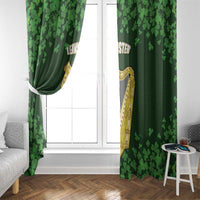 Ireland Leinster Gold Irish Harp with Shamrock Window Curtain Laighin Flag With Shamrock Patern
