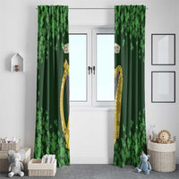 Ireland Leinster Gold Irish Harp with Shamrock Window Curtain Laighin Flag With Shamrock Patern