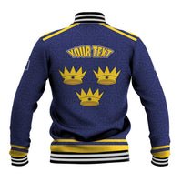 Personalized Ireland Munster Three Gold Crowns Baseball Jacket An Mhumhain Flag Three Gold Crowns