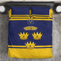 Personalized Ireland Munster Three Gold Crowns Bedding Set An Mhumhain Flag Three Gold Crowns
