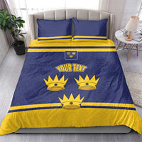 Personalized Ireland Munster Three Gold Crowns Bedding Set An Mhumhain Flag Three Gold Crowns