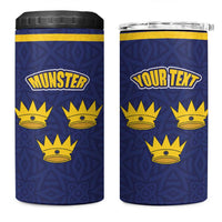 Personalized Ireland Munster Three Gold Crowns 4 in 1 Can Cooler Tumbler An Mhumhain Flag Three Gold Crowns