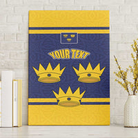 Personalized Ireland Munster Three Gold Crowns Canvas Wall Art An Mhumhain Flag Three Gold Crowns