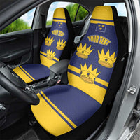 Personalized Ireland Munster Three Gold Crowns Car Seat Cover An Mhumhain Flag Three Gold Crowns