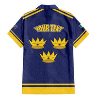 Personalized Ireland Munster Three Gold Crowns Family Matching Mermaid Dress and Hawaiian Shirt An Mhumhain Flag Three Gold Crowns