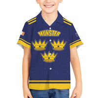 Personalized Ireland Munster Three Gold Crowns Family Matching Tank Maxi Dress and Hawaiian Shirt An Mhumhain Flag Three Gold Crowns