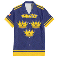 Personalized Ireland Munster Three Gold Crowns Hawaiian Shirt An Mhumhain Flag Three Gold Crowns