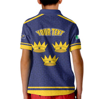 Personalized Ireland Munster Three Gold Crowns Kid Polo Shirt An Mhumhain Flag Three Gold Crowns