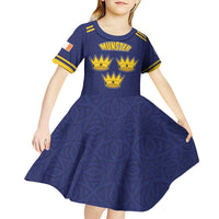Personalized Ireland Munster Three Gold Crowns Kid Short Sleeve Dress An Mhumhain Flag Three Gold Crowns