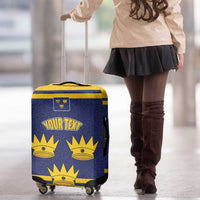 Personalized Ireland Munster Three Gold Crowns Luggage Cover An Mhumhain Flag Three Gold Crowns