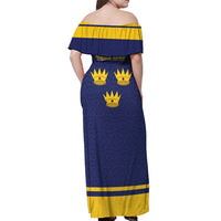 Personalized Ireland Munster Three Gold Crowns Off Shoulder Maxi Dress An Mhumhain Flag Three Gold Crowns