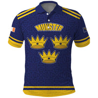Personalized Ireland Munster Three Gold Crowns Polo Shirt An Mhumhain Flag Three Gold Crowns