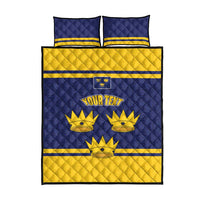 Personalized Ireland Munster Three Gold Crowns Quilt Bed Set An Mhumhain Flag Three Gold Crowns