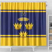Personalized Ireland Munster Three Gold Crowns Shower Curtain An Mhumhain Flag Three Gold Crowns