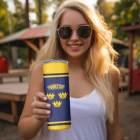 Personalized Ireland Munster Three Gold Crowns Skinny Tumbler An Mhumhain Flag Three Gold Crowns