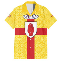 Personalized Ireland Ulster Family Matching Off Shoulder Short Dress and Hawaiian Shirt Ulaidh Flag With Celtic Patern