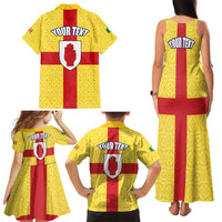 Personalized Ireland Ulster Family Matching Tank Maxi Dress and Hawaiian Shirt Ulaidh Flag With Celtic Patern