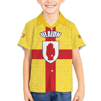 Personalized Ireland Ulster Kid Hawaiian Shirt Ulaidh Flag With Celtic Patern