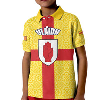 Personalized Ireland Ulster Kid Polo Shirt Ulaidh Flag With Celtic Patern