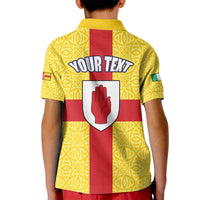 Personalized Ireland Ulster Kid Polo Shirt Ulaidh Flag With Celtic Patern