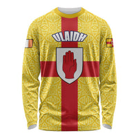 Personalized Ireland Ulster Long Sleeve Shirt Ulaidh Flag With Celtic Patern
