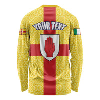 Personalized Ireland Ulster Long Sleeve Shirt Ulaidh Flag With Celtic Patern