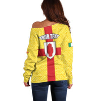 Personalized Ireland Ulster Off Shoulder Sweater Ulaidh Flag With Celtic Patern