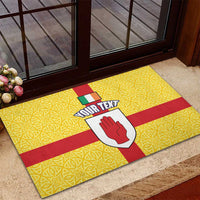 Personalized Ireland Ulster Rubber Doormat Ulaidh Flag With Celtic Patern