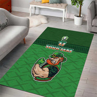 Custom Ireland Rugby with Celtic Pattern Area Rug Shamrock Go Champions