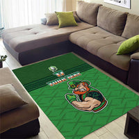 Custom Ireland Rugby with Celtic Pattern Area Rug Shamrock Go Champions