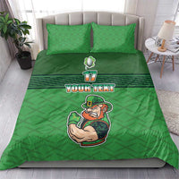Custom Ireland Rugby with Celtic Pattern Bedding Set Shamrock Go Champions