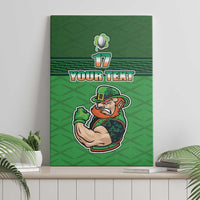 Custom Ireland Rugby with Celtic Pattern Canvas Wall Art Shamrock Go Champions