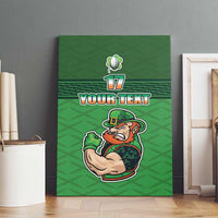 Custom Ireland Rugby with Celtic Pattern Canvas Wall Art Shamrock Go Champions