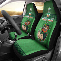 Custom Ireland Rugby with Celtic Pattern Car Seat Cover Shamrock Go Champions