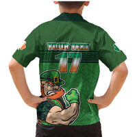 Custom Ireland Rugby with Celtic Pattern Family Matching Mermaid Dress and Hawaiian Shirt Shamrock Go Champions