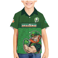 Custom Ireland Rugby with Celtic Pattern Family Matching Mermaid Dress and Hawaiian Shirt Shamrock Go Champions