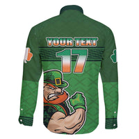 Custom Ireland Rugby with Celtic Pattern Family Matching Off The Shoulder Long Sleeve Dress and Hawaiian Shirt Shamrock Go Champions