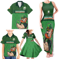 Custom Ireland Rugby with Celtic Pattern Family Matching Tank Maxi Dress and Hawaiian Shirt Shamrock Go Champions