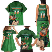 Custom Ireland Rugby with Celtic Pattern Family Matching Tank Maxi Dress and Hawaiian Shirt Shamrock Go Champions