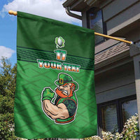 Custom Ireland Rugby with Celtic Pattern Garden Flag Shamrock Go Champions
