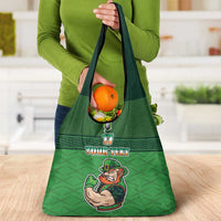 Custom Ireland Rugby with Celtic Pattern Grocery Bag Shamrock Go Champions