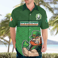 Custom Ireland Rugby with Celtic Pattern Hawaiian Shirt Shamrock Go Champions