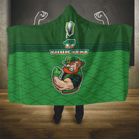 Custom Ireland Rugby with Celtic Pattern Hooded Blanket Shamrock Go Champions