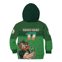 Custom Ireland Rugby with Celtic Pattern Kid Hoodie Shamrock Go Champions
