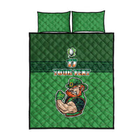 Custom Ireland Rugby with Celtic Pattern Quilt Bed Set Shamrock Go Champions