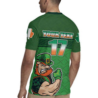 Custom Ireland Rugby with Celtic Pattern Rugby Jersey Shamrock Go Champions